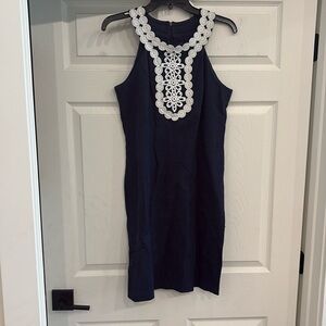 Navy sleeveless dress
